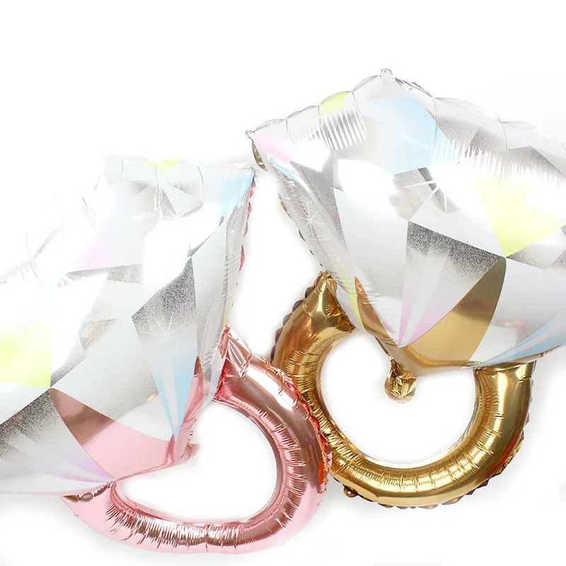 Стиль розовое золото шар в форме алмаза День рождения отправить предложение кольцо юбилей активности украшения декоративные фольги воздушный шар