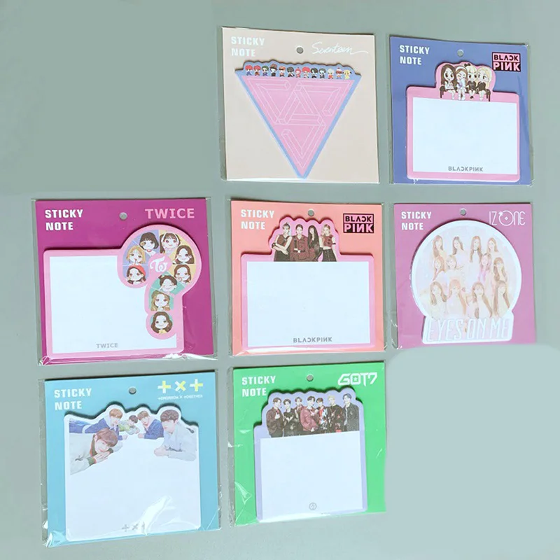 

Blackpink Cute Mini Sticky Note TXT GOT7 Bookmark Index Seventeen Stationery Memo Pad Stickers