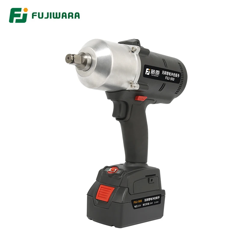 FUJIWARA 900N. M 1/" электрический ключ 20V литиевая Батарея Перезаряжаемые высокий крутящий момент бесщеточный Аккумуляторный ударный гайковерт