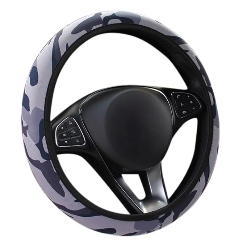 E Camouflage Steering Wheel Cover Anti-Slip Excellent Grip Standard Size For Car SUV All Season Comfortable Wheel Cover - Название цвета: E