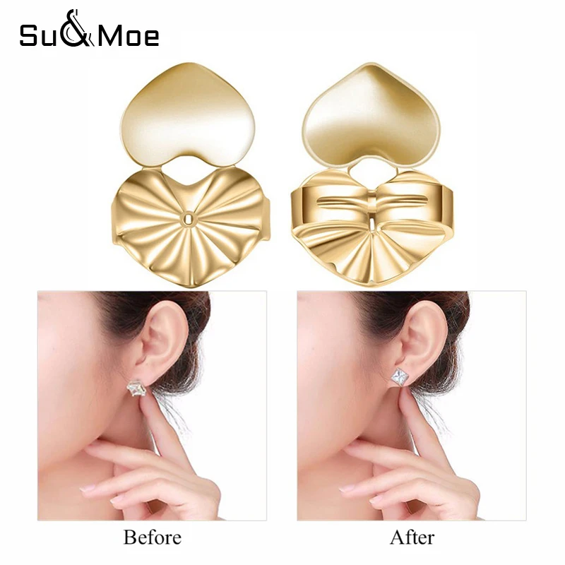 Earring Backs Support Butterfly Lifts Gold Silver Color Jewelry Accessories