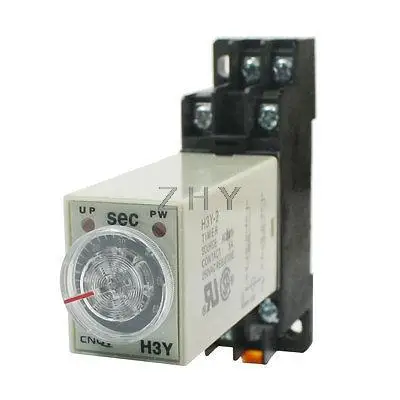 

0-60 Seconds Delay Timer Time Timing Relay AC 110V H3Y-2 w Base socket