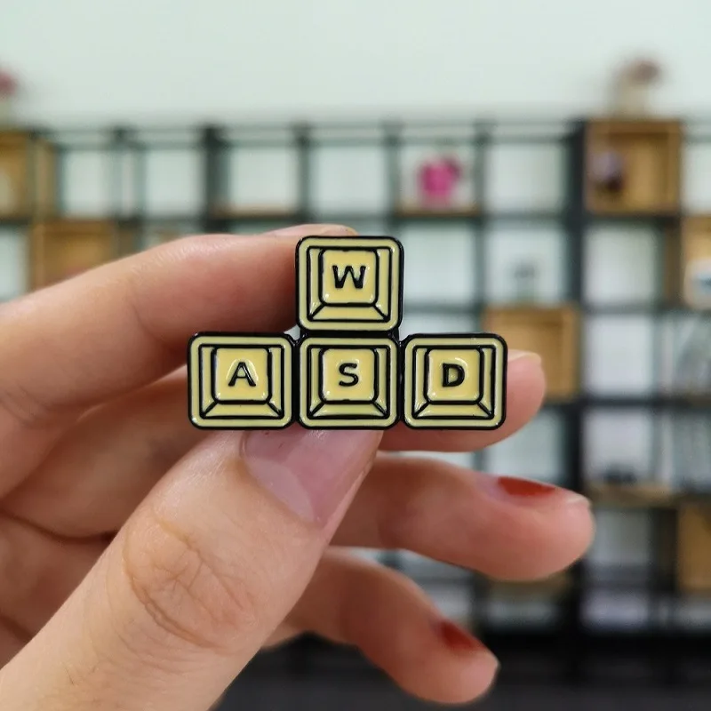 WASD keyboard enamel pin game keys tablets brooches gift icon Denim Jeans Pin badge button lapel pins for clothes | Дом и сад
