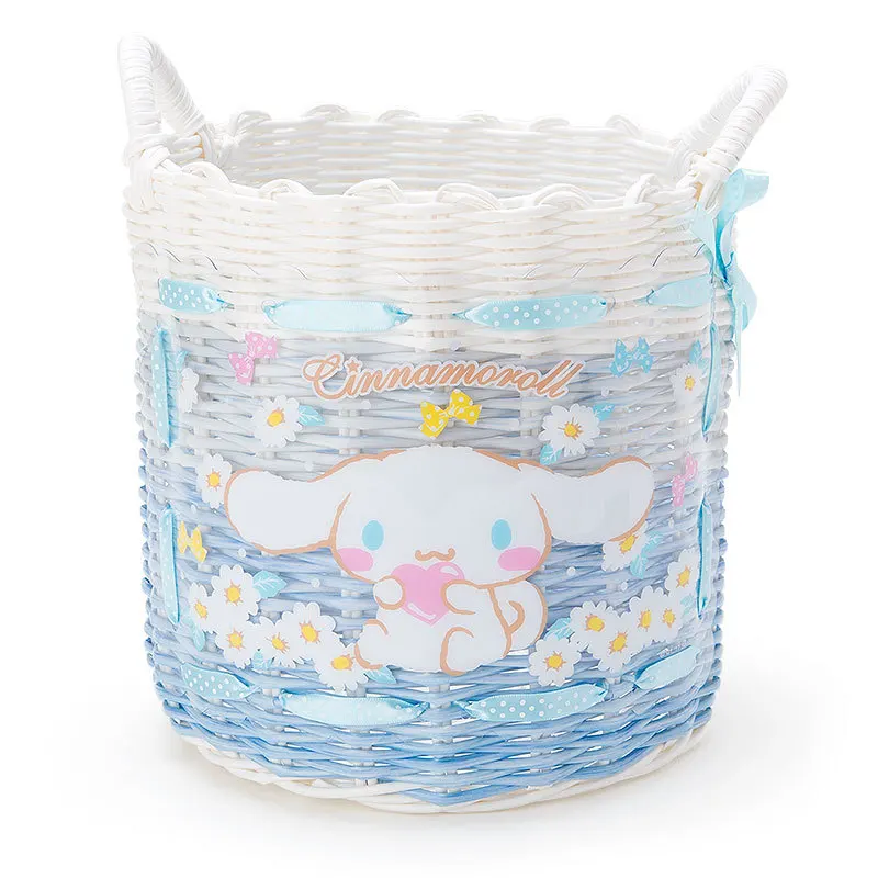Cinnamoroll Милая мультяшная маленькая Две звезды My Melody пластиковая плетеная корзина для хранения косметических мелочей продуктовый Органайзер корзина ведро - Цвет: Cinnamoroll
