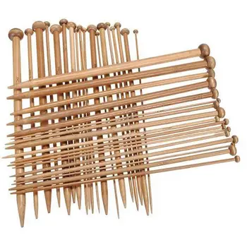 

36pcs/Set 18 Sizes Single Pointed Carbonized Bamboo DIY Crochet Weave Yarn Knitting Needles Handle Home Household Crafts Tools