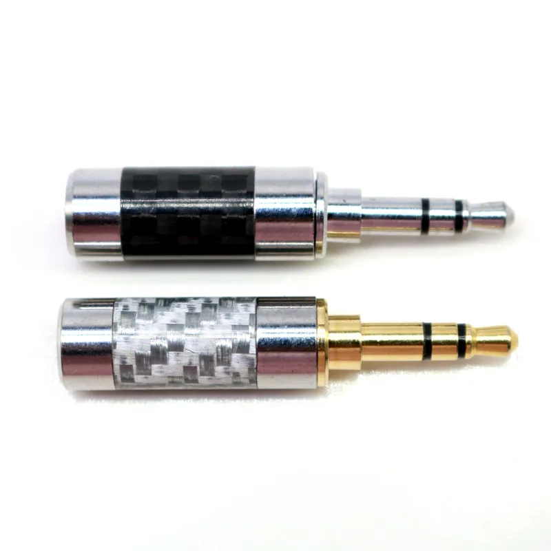 XSSH Hi end 10 piece Audio Male Earphone Headphone plug Carbon Fiber 3 5mm stereo 1 8 jack connector for 3mm 6mm Cable