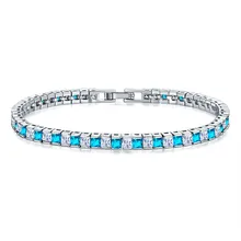 4 мм ледяная AAA циркониевая теннисная цепь мужская и женская хип-хоп ювелирные изделия медный материал коробка застежка квадратный серебряный браслет подарок на день рождения