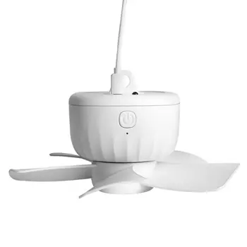

USB Rechargeable Remote Control Timing Silent Ceiling Fan 4 Speed Energy Saving Hanging Fan for Dormitory Bed Outdoor