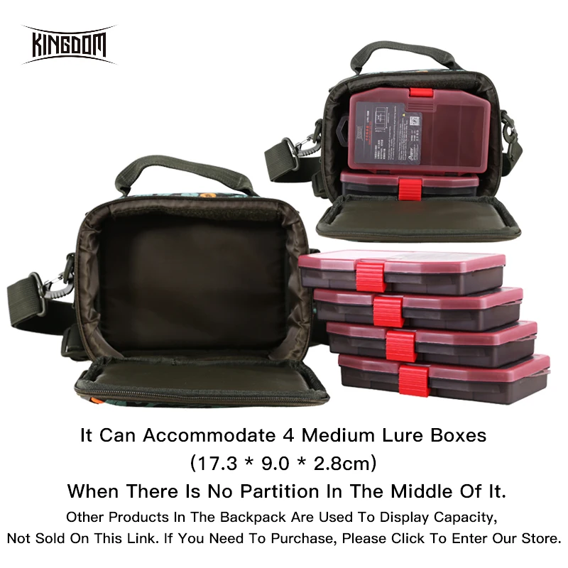 Kingdom Fishing Bag Portable Multifunctional Fishing Shoulder Bag  Water-Resistant Outdoor Fishing Hunting Camping Tackle Bags