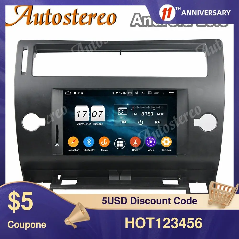 

Автомобильный мультимедийный проигрыватель для Citroen C4 четыре Triumph 2005-2011, Android 10, 64 ГБ