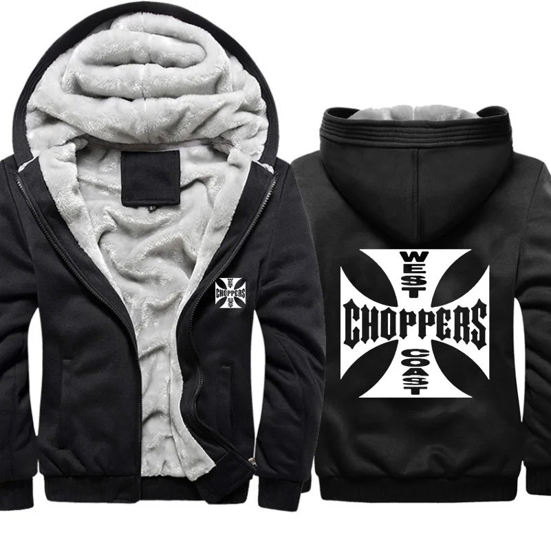 808 West Coast Choppers толстовки с принтом мужские камуфляжные толстовки зимние теплые плотные флисовые пальто на молнии куртка harajuku с капюшоном мужской - Цвет: 808