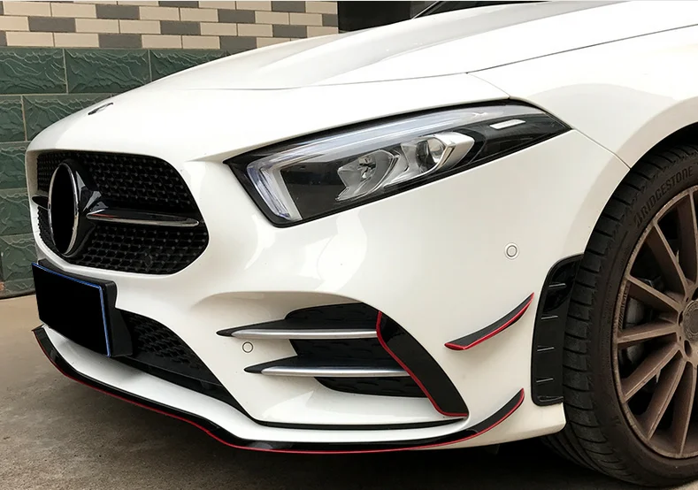W177 PP передний бампер для Mercedes Benz A Class A220 A200 A35 A45 AMG Splitter Diffuser Fins Body Kit 2019 2020|Обвесы| |