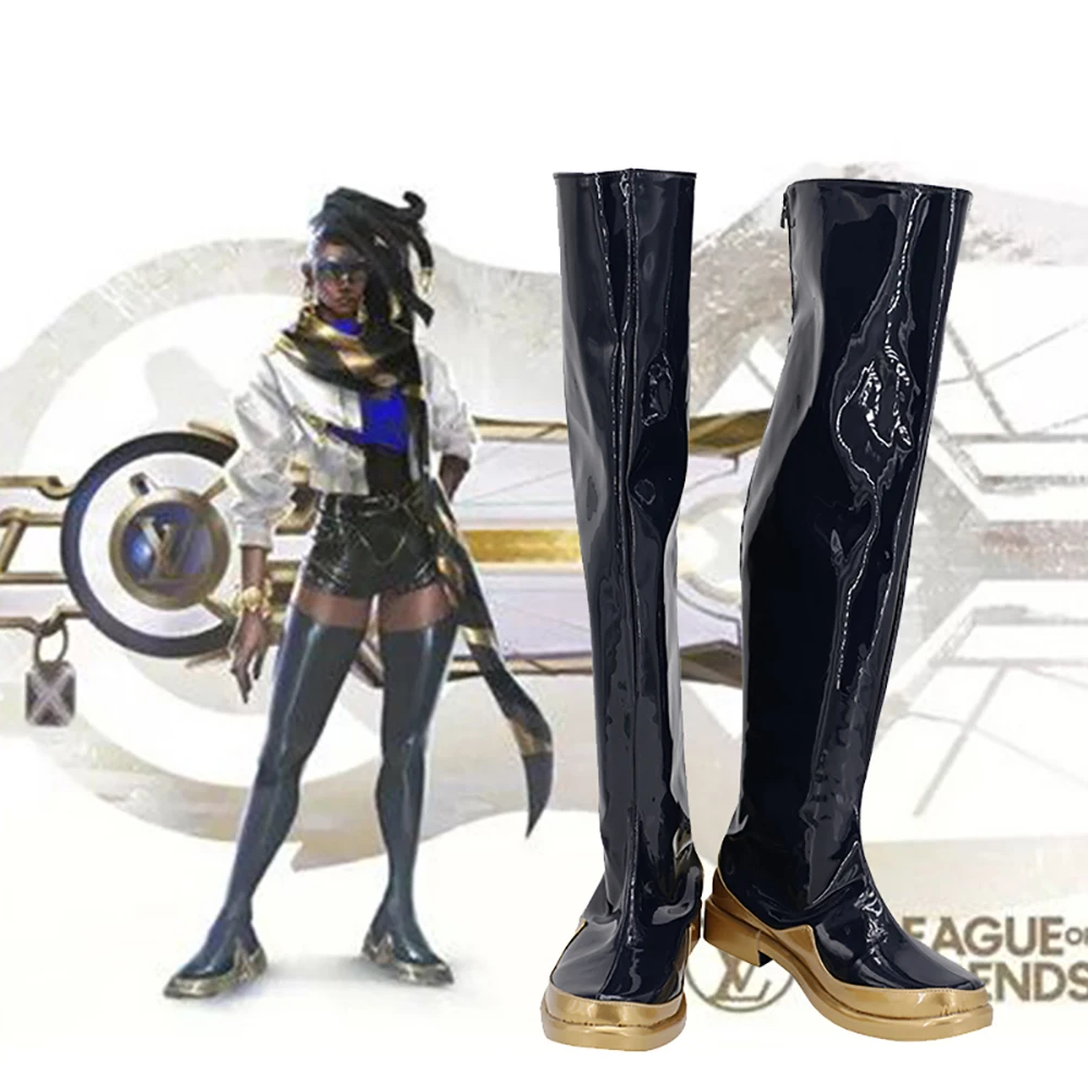 Game LOL True Damage Senna Prestige Edition Cosplay Shoes Overknee Boots Custom Made Any Size | Тематическая одежда и