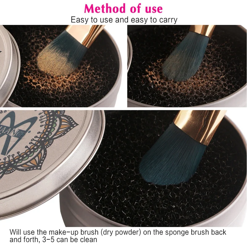 Maange color Off Кисть для макияжа очиститель спонж для удаления косметики алюминиевые Кисти для макияжа чистящий коврик коробка щетка для пудры моющий скруббер Cle