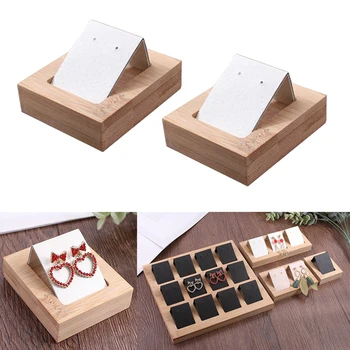 

2 Pairs Earring Card Holder With Tray For Jewelry Accessory Display White