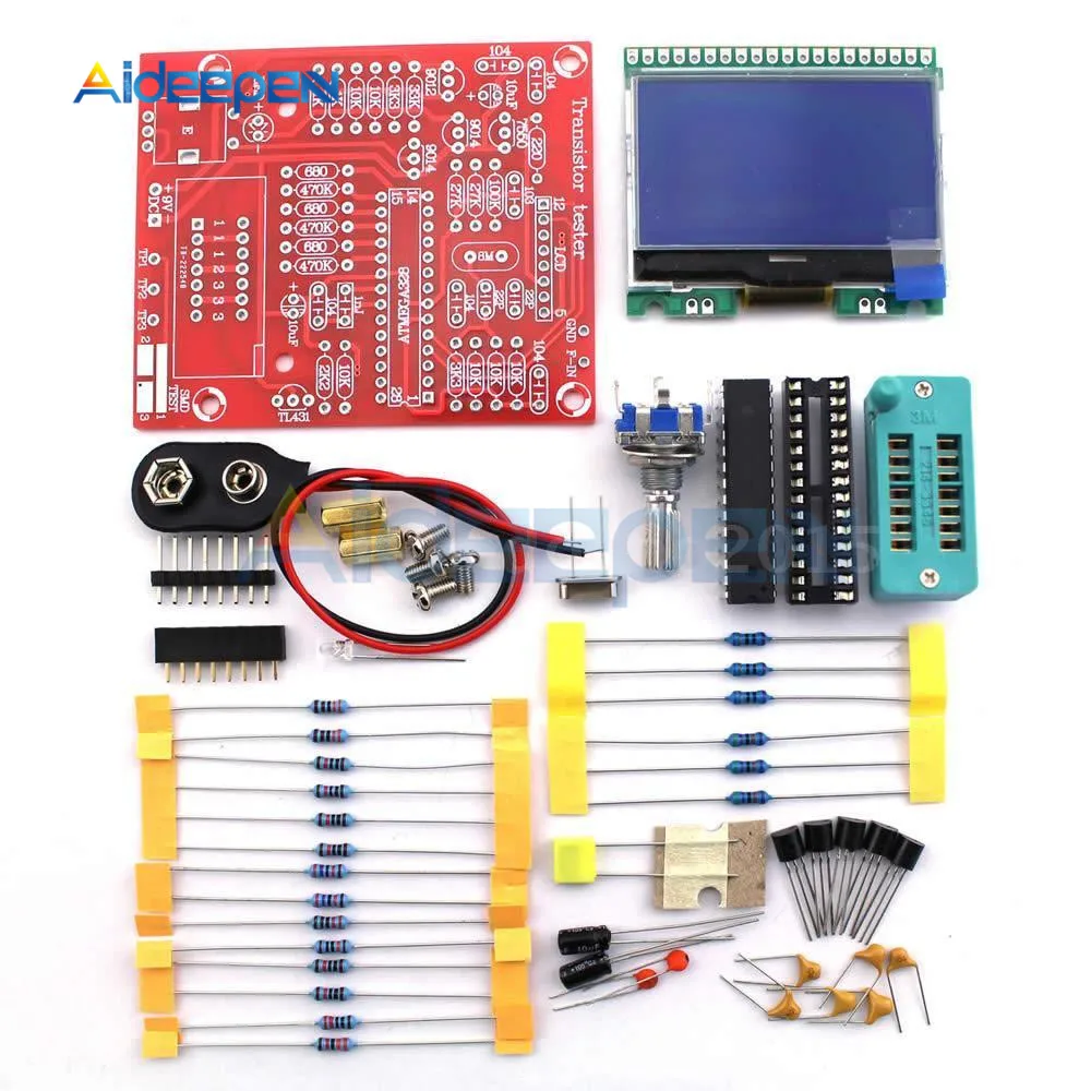 DIY KITS LCD M328 Transistor Tester LCR Diode Triode Capacitance ESR Voltage Meter PWM Square Wave Frequency Signal Generator