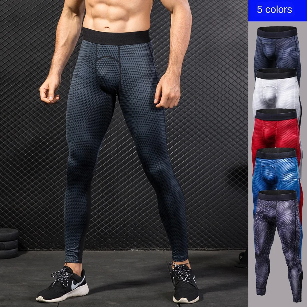 

Men's 3D Volumetric Printing Pro Fitness Running Training Amazon Quick Dry Elastic Tight Pants 4010