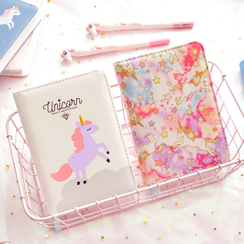 Kawaii Единорог записная книжка планировщик повестки дня тканевый чехол ежедневник