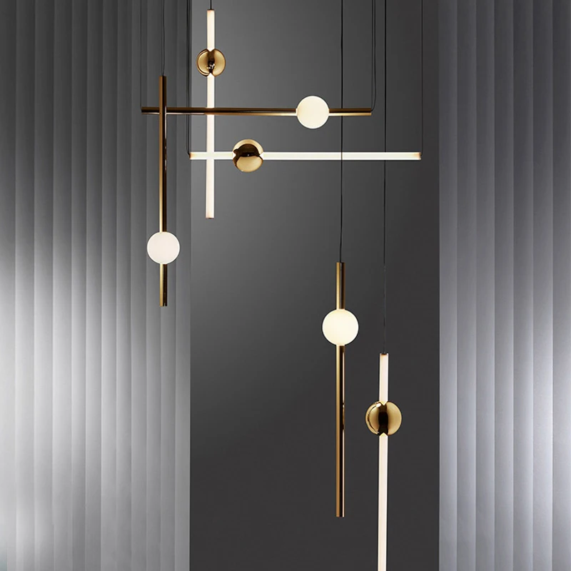 Современный подвесной светильник с LED трубкой украшение для гостиной прикроватный спальни кухни дома лофт