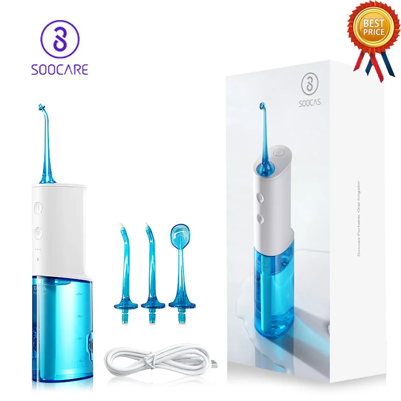 SOOCAS W3 PX7 водонепроницаемый портативный ирригатор для полости рта 230 мл бак