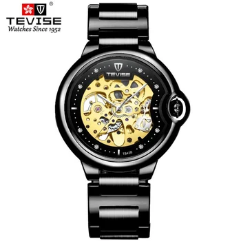 

Top Brand Luxury Hollow Men Watches Automatic Mechanical Watch Black Stainless Steel Clock Relogio Wrist Watch 2020 NEW