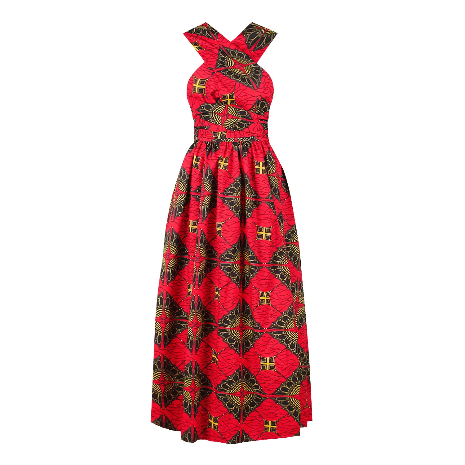 Longue robe africaine wax pour femmes 60