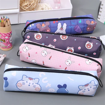 

Coloffice Small Fresh Pencil Storage Bag Simple Creative Cartoon Animal Pencil Case Cute Student Portable Stationery Bag 1PC