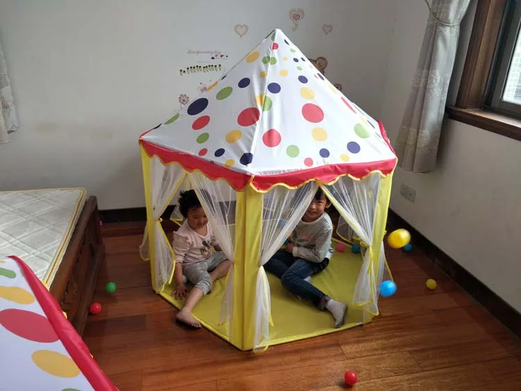 Tipi Детская Игрушка палатки дети замок для игр Играть Палатка дом Тюль палатка на шестигранный замок игровой дом