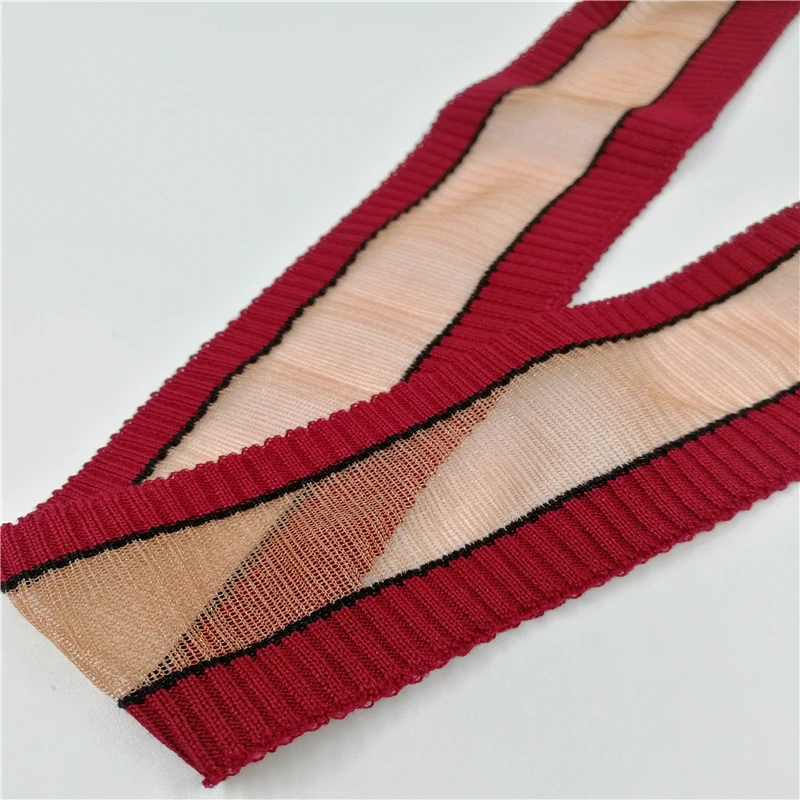 Red black orange JIETAI 2*1 Репсовая ткань из хлопка с полиэстером вязаный органза смешанные Цвет Фул контраст Цвет тканевые аксессуары DIY воротник манжеты подолом на воротник - Цвет: Red black orange