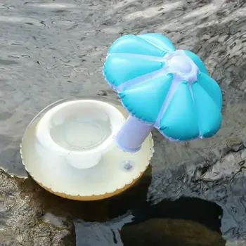 

3PCS PVC Mushroom Inflatable Coaster Pink and Blue Umbrella Inflatable Cup Seat Coaster Floating Cup Holder Drinking Game