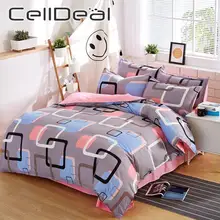 A/B Double-sided Geometry Print Bedding Set Pattern Soft Duvet Cover Flat Sheet Pillowcases Fashion Home Decoration Oceania