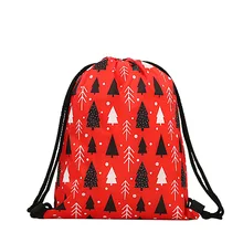 Модная сумка на шнурке, мужская, унисекс, с принтом, Mochila Feminina, рюкзак, женский, Повседневный, 3d, Рождественский, bgas, пачка, карман, веревка