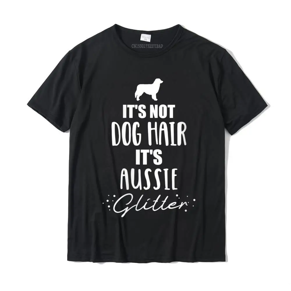 Comics 100% Cotton Fabric Mens Short Sleeve Tops T Shirt Fashionable April FOOL DAY T Shirt Cheap Round Collar Tee-Shirt Womens It's not dog hair it's Aussie Australian shepherd V-Neck T-Shirt__MZ24090 black