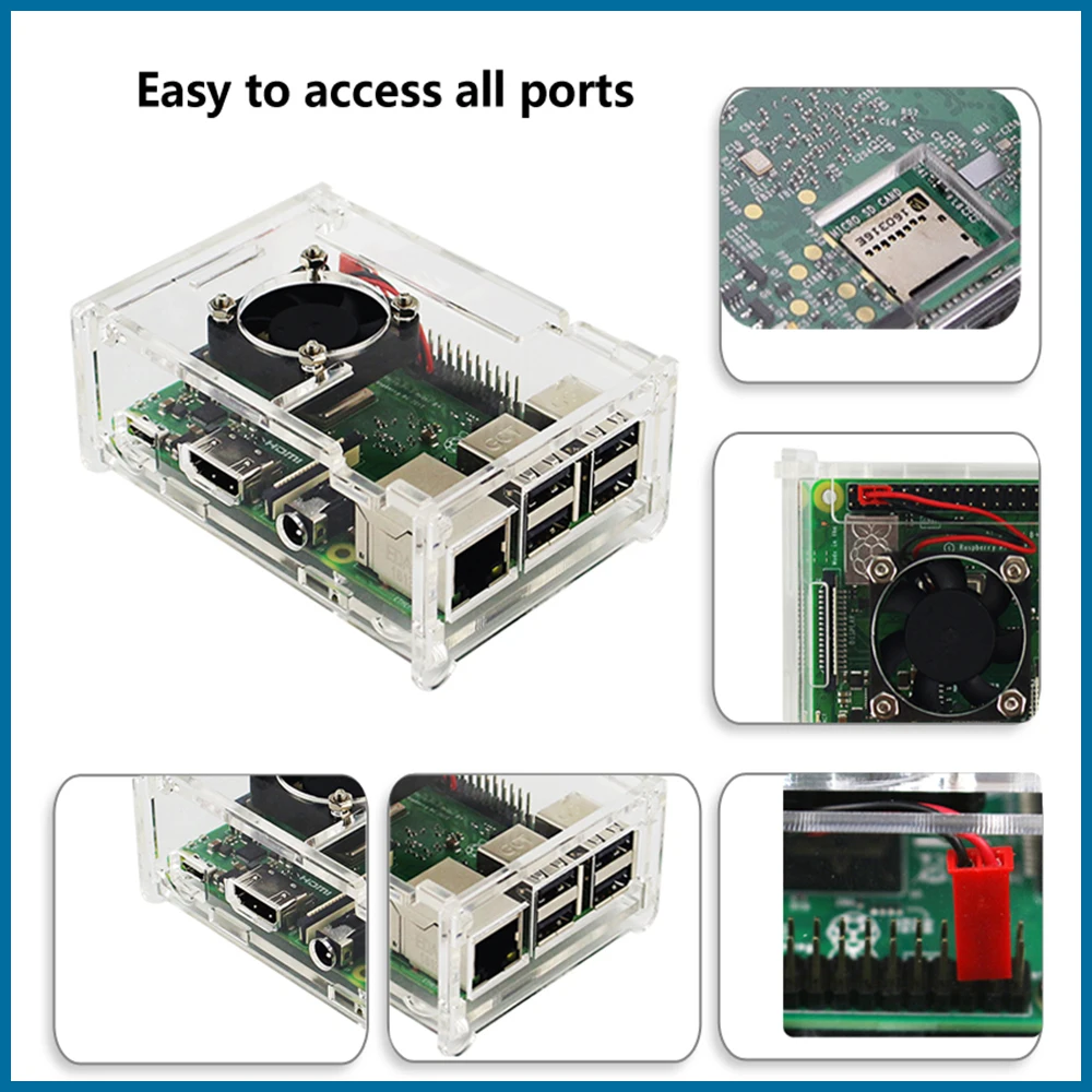 S ROBOT Raspberry pi 3 Model B Plus комплект Wi-Fi и Bluetooth с 3A адаптером питания акриловый чехол-холодильник для Raspberry pi 3B+ Plus RPI52