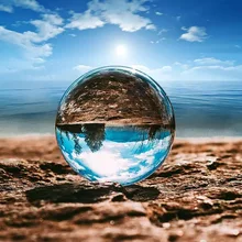 Grande boule de cristal en verre Transparent, boule de Photo arc-en-ciel porte-bonheur, boule de décoration