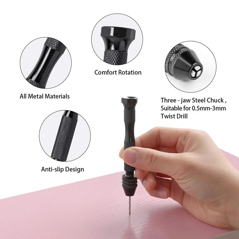 Hand Drill Set, 25 Precision Needle Hand Twist Drills(0.5-3 Mm) And Wood, Jewellery, Plastics, Craft Engraving, Diy Drilling