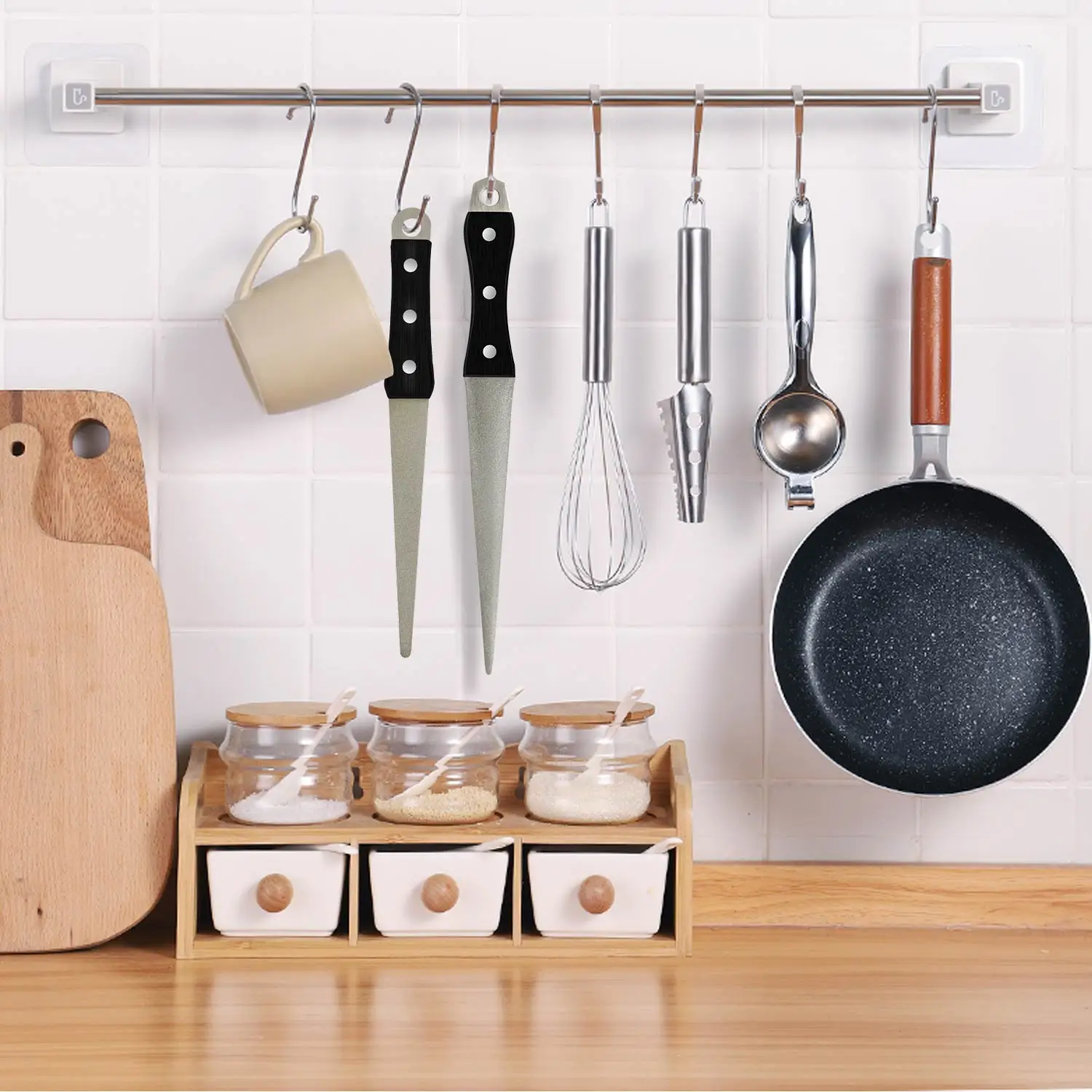 Whetstone Stone Diamond Knife Sharpener Knife Sharpening Curved Surface for Knife Scissors Honing Bar Kitchen Grinding Tool 6