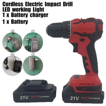 

18V 3 In 1 Electric Cordless Brushless Impact Drill 10mm Rechargable Electric Screwdriver With Lithium-ion Battery Power Tool
