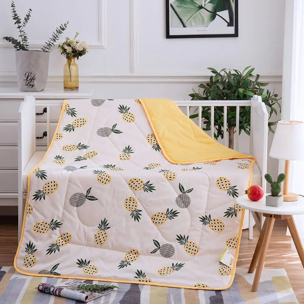 

Cotton Pineapple Summer Quilt-Washing Children Want Team Airable Cover Peppa Summer Blanket