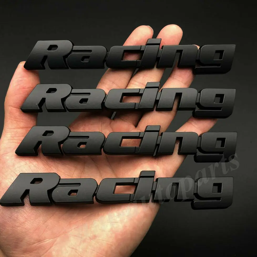 

4pcs Metal Black Racing Sport R Sports S Car Trunk Emblem Badge Decal Sticker