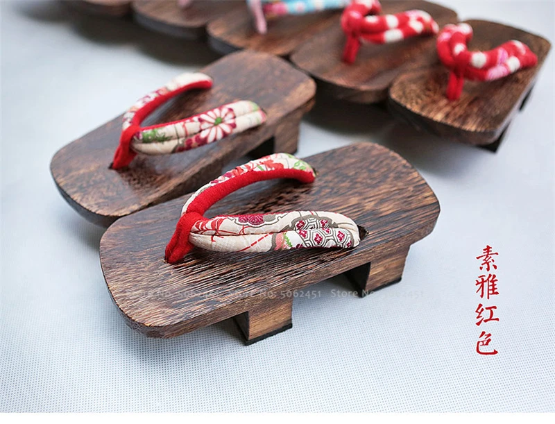 Geta/женские сабо; японское кимоно; тапочки юката; Kamado Nezuko; аниме; обувь для костюмированной вечеринки; деревянная обувь; пляжные вьетнамки; сандалии Сакура