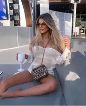 Mini Bodycon Clothing Beach-Dress Holiday Long-Sleeve Backless Sexy White Summer Casual