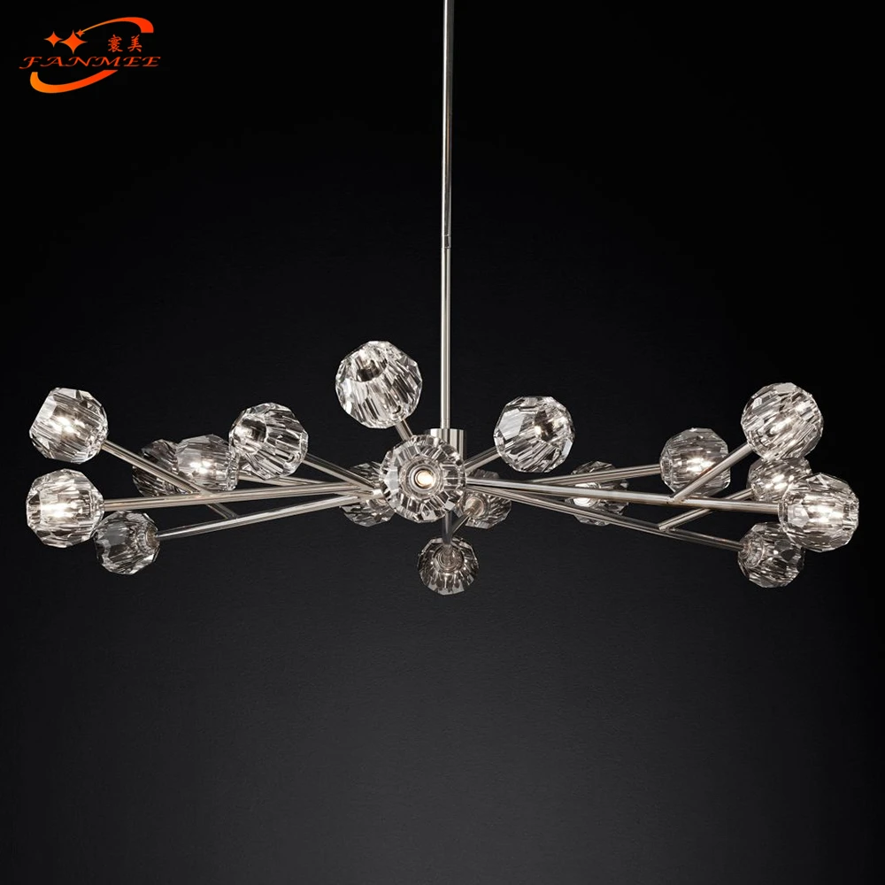 

Spherical Chandelier 48“ Modern Crystal Chandelier Linghting Crystal Pendant Lamp Crystal Ball Chandelier Hanging Light For Home