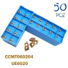 

CCMT060204 UE6020 50PCS Carbide Inserts CCMT 060204 Blade Internal Turning Tool CNC Machine Mechanical Lathe Metal Cutter Tool