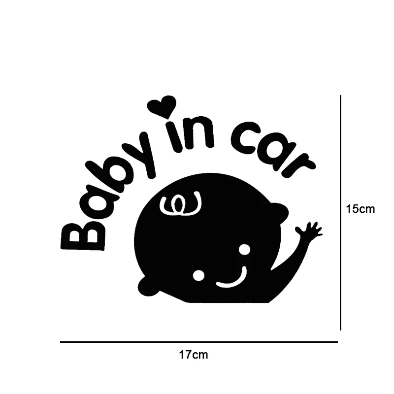 Car Sticker 17cm15cm Baby In Car Waving Baby On Board Funny Decal Reflective Laser Vinyl Sticker 3D Car Styling (3)