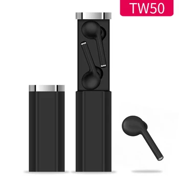 

New Bluetooth Headphones TW50 TWS Earbuds Wireless Earphone Stereo Headset With Mic Charging Box for Android iPhone Phones