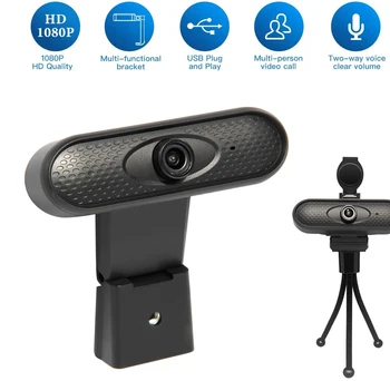 

Full HD1080P Digital VideoWebcam 5M Distance360 degreesRotation USB Computer MicrophoneClip Adjustable For Compute LaptopDesktop