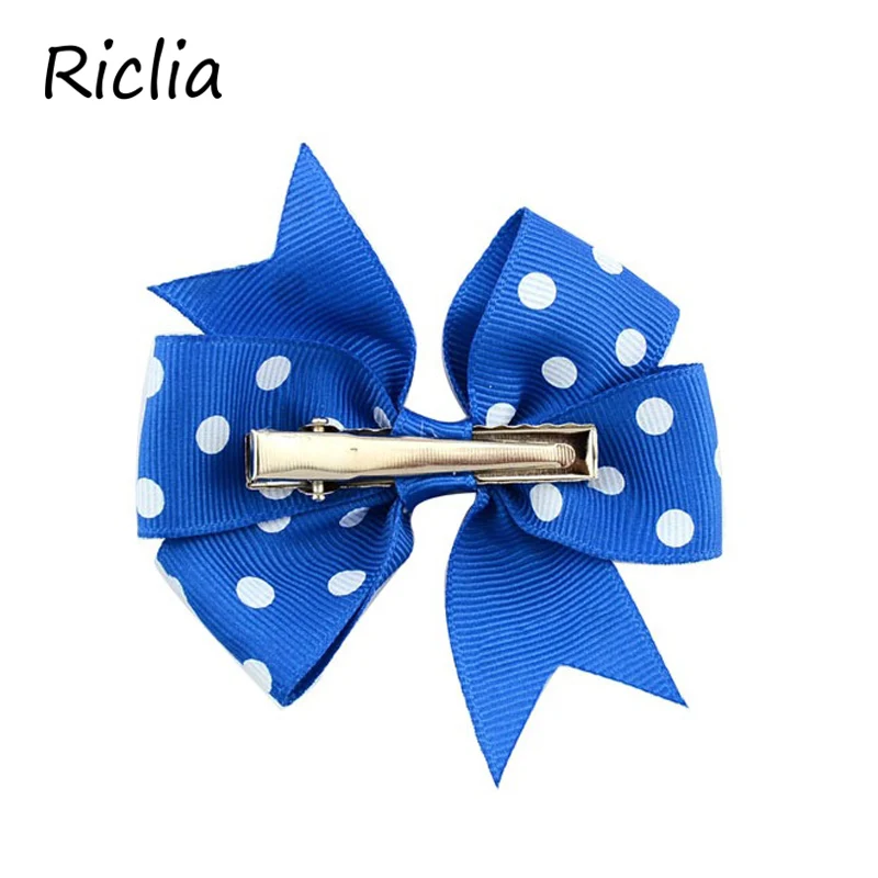 Riclia/20 шт./партия, Детские аксессуары для волос с бантом, детские заколки для волос, модные украшения принцессы в горошек для девочек