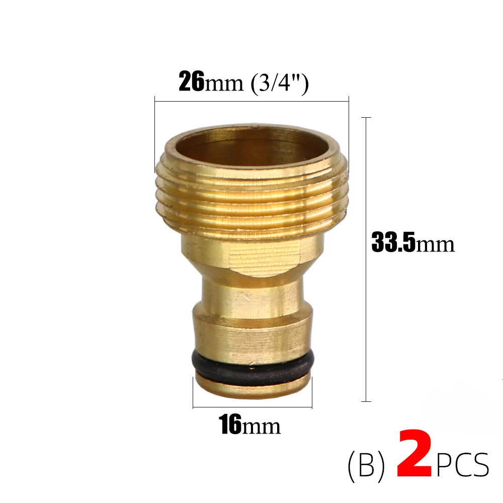 Brass 1/2" 3/4“ 1" Thread Quick Connector Garden Irrigation Faucet Adapter Joints 1/2" Hose Water Gun Washing Machine Fittings 