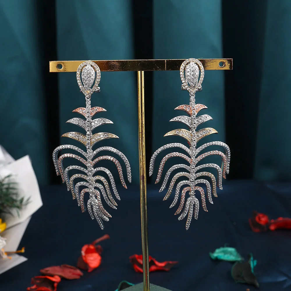 

TIRIM Zircons Classic Trendy Cubic Zirconia Crystal Bridal Earrings Wedding Jewelry for Brides Bridesmaid Party Luxury Jewellery